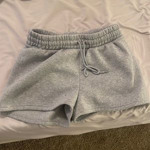 Large grey cozy shorts. Definitely runs as a medium